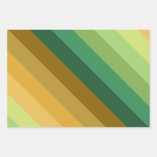SHADES OF GREEN ORANGE BROWN GEOMETRIC PATTERNS GESCHENKPAPIER SET (Vorderseite 3)