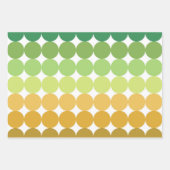 SHADES OF GREEN ORANGE BROWN GEOMETRIC PATTERNS GESCHENKPAPIER SET (Vorderseite)