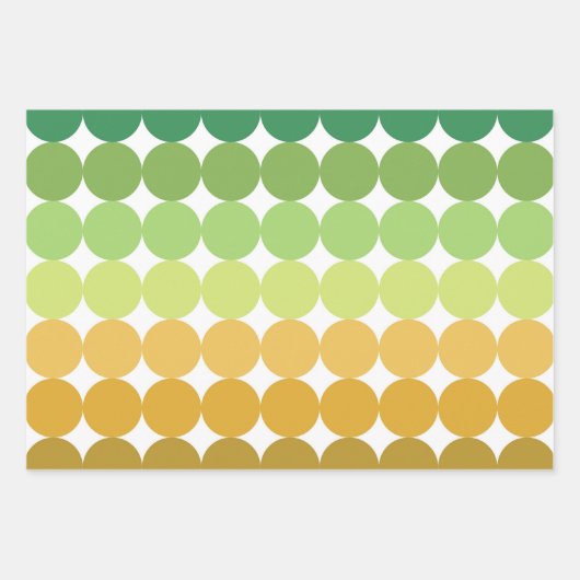 SHADES OF GREEN ORANGE BROWN GEOMETRIC PATTERNS GESCHENKPAPIER SET (Vorderseite)
