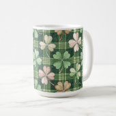 SHADES OF GREEN & PINK IRISH CELTIC SHAMROCKS  KAFFEETASSE (VorderseiteRechts)
