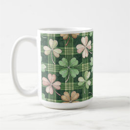 SHADES OF GREEN & PINK IRISH CELTIC SHAMROCKS  KAFFEETASSE