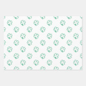SHADES OF GREEN WITH WHITE IRISH SHAMROCKS GESCHENKPAPIER SET (Vorderseite 2)