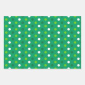 SHADES OF GREEN WITH WHITE IRISH SHAMROCKS GESCHENKPAPIER SET (Vorderseite 3)