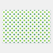 SHADES OF GREEN WITH WHITE IRISH SHAMROCKS GESCHENKPAPIER SET (Vorderseite 2)