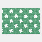 SHADES OF GREEN WITH WHITE IRISH SHAMROCKS GESCHENKPAPIER SET (Vorderseite 3)