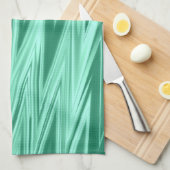 Shades of Green Zigzag Muster Geschirrtuch (Viertel Falte)