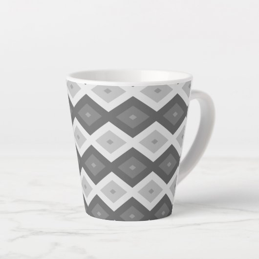 Shades of grey diamond pattern milchtasse (Rechte Ecke)