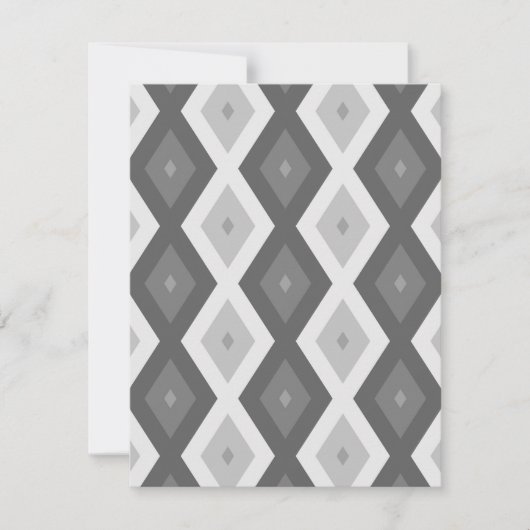 Shades of grey diamond pattern RSVP karte (Vorderseite)