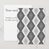 Shades of grey diamond pattern RSVP karte (Vorne/Hinten)