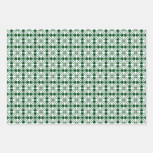 SHADES OF IRISH GREEN & WHITE PATTERNS GESCHENKPAPIER SET (Vorderseite 3)