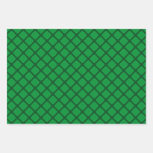 SHADES OF IRISH GREEN & WHITE PATTERNS GESCHENKPAPIER SET (Vorderseite 2)