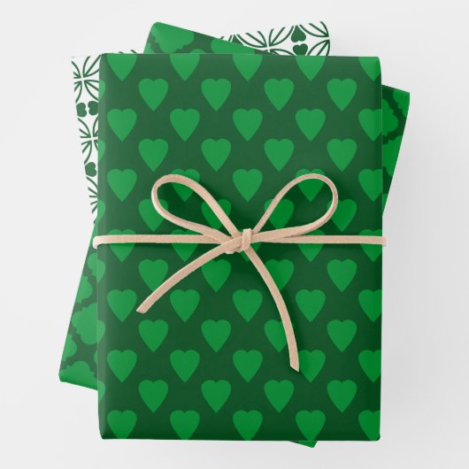 SHADES OF IRISH GREEN & WHITE PATTERNS GESCHENKPAPIER SET (Beispiel)