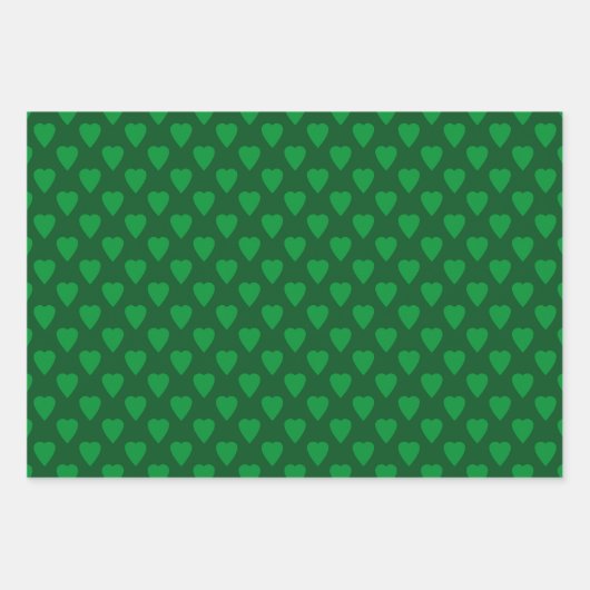SHADES OF IRISH GREEN & WHITE PATTERNS GESCHENKPAPIER SET (Vorderseite)