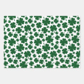 SHADES OF IRISH GREEN & WHITE SHAMROCKS GESCHENKPAPIER SET (Vorderseite 2)