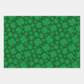 SHADES OF IRISH GREEN & WHITE SHAMROCKS GESCHENKPAPIER SET (Vorderseite)