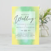 Shades of Lemon Mint Modern Budget Hochzeit (Stehend Vorderseite)