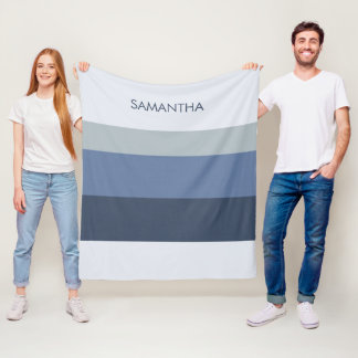 Shades of Modern Color Blocks Stripes Personalize Fleecedecke