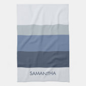 Shades of Modern Color Blocks Stripes Personalize Geschirrtuch (Vertikal)