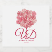 Shades of Netz of Elegant Tree Design Bierflaschenetikett (Einzelnes Label)