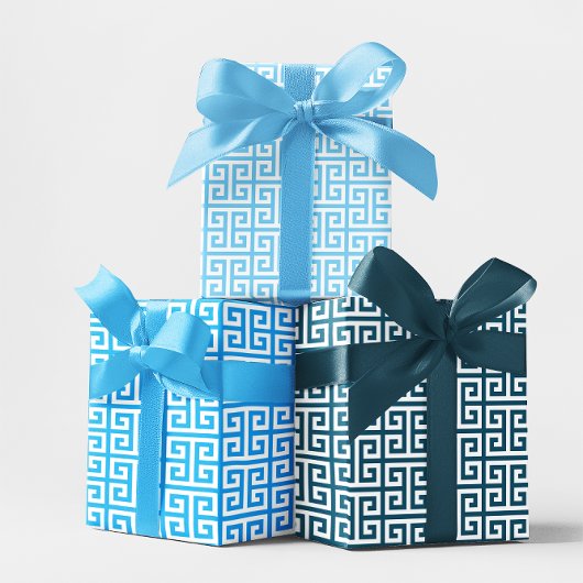 Shades of Ocean Blue Griry Key Geschenkpapier Set