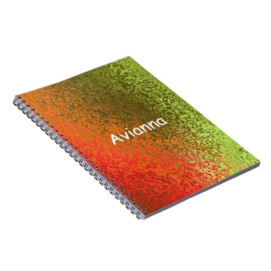 Shades of Orange and Green Add Name Notizblock (Rechte Seite)