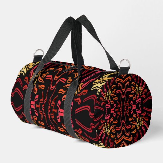 Shades Of Orange Red Yellow Ribbon Art Design Duffle Bag (Linke Seite)