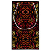 Shades Of Orange Red Yellow Ribbon Art Design Kleine Geschenktüte (Rückseite)