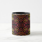 Shades Of Orange Red Yellow Ribbon Art Design Tasse (Zentrum)