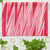 Shades of Red Abstrakt Zigzag Pattern Geschirrtuch (Gefaltet)