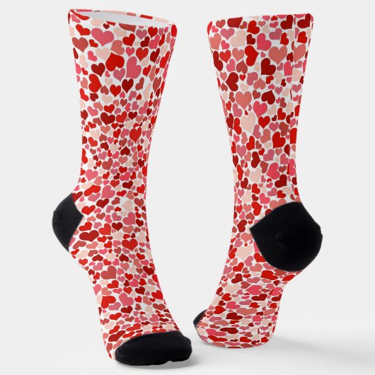 Shades of Red Modern Hearts Crew Socks Socken (Gewinkelt)