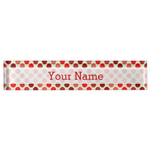 Shades of Red Polka Dots von Shirley Taylor Namensplakette