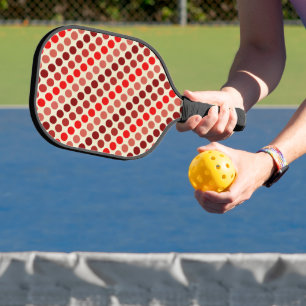 Shades of Red Polka Dots von Shirley Taylor Pickleball Schläger