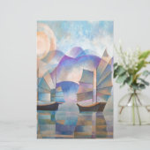 Shades of Tranquility Oriental Junks Briefpapier (Stehend Vorderseite)