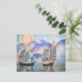 Shades of Tranquility Oriental Junks Postkarte (Stehend Vorderseite)