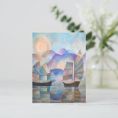 Shades of Tranquility Oriental Junks Postkarte (Stehend Vorderseite)