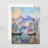 Shades of Tranquility Oriental Junks Postkarte (Vorne/Hinten)