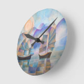 Shades of Tranquility Oriental Junks Runde Wanduhr (Winkel)