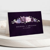 Shades von Dusty Lila Blooms Floral Guest Name Ta Tischnummer