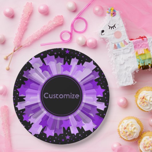 Shades von Party-Tellern mit Lila Sternexplosion Pappteller (Party)