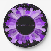 Shades von Party-Tellern mit Lila Sternexplosion Pappteller (Vorderseite)