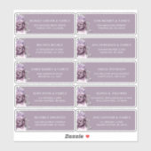 Shades von staubigen Lila Plum Wedding Guest Addre Aufkleber (Blatt)