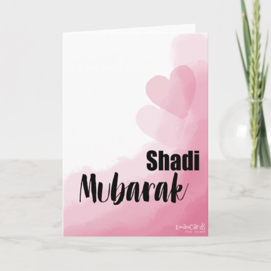 Shadi Mubarak - Pink Hearts Karte (Vorderseite)