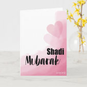 Shadi Mubarak - Pink Hearts Karte (Gelbe Blume)