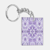 Shadow Abstract Violet Purple White Watercolor Art Schlüsselanhänger (Vorderseite links)