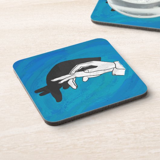 Shadow Anteater auf blau Getränkeuntersetzer (Linke Seite)