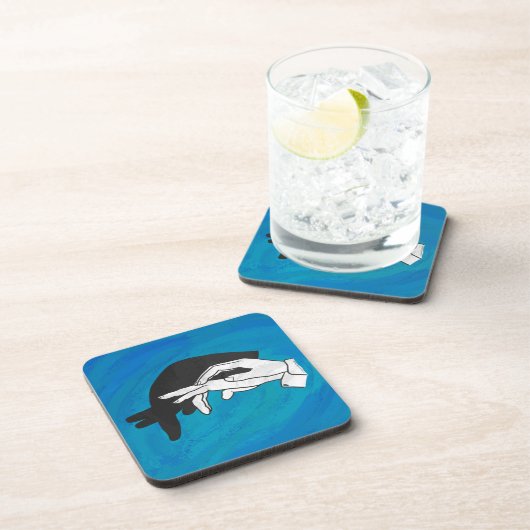 Shadow Anteater auf blau Getränkeuntersetzer (Rechte Seite)
