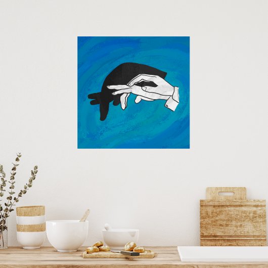Shadow Anteater auf blau Poster (Küche)