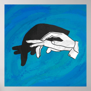 Shadow Anteater auf blau Poster