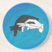 Shadow Anteater auf blau Sandstein Untersetzer (Vorne)