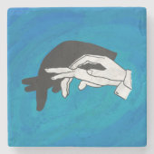 Shadow Anteater auf blau Steinuntersetzer (Vorderseite)